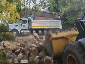 Firewood Rescue Service Project from Geneva Rock and Sunroc Trucks