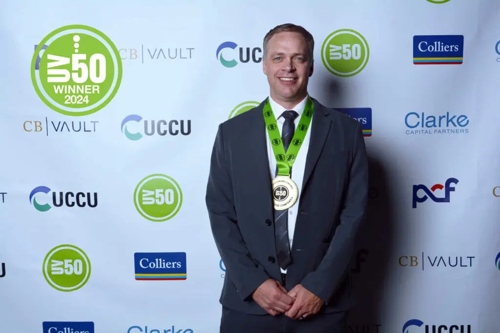 Nate McDonald at awards ceremony